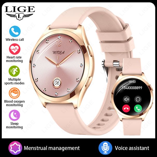 LIGE Y35 Smart Watch For Women With Heart Rate, Blood Pressure, Blood Oxygen Monitor, Multi-Sport Tracking & Bluetooth Calling_voghion.com