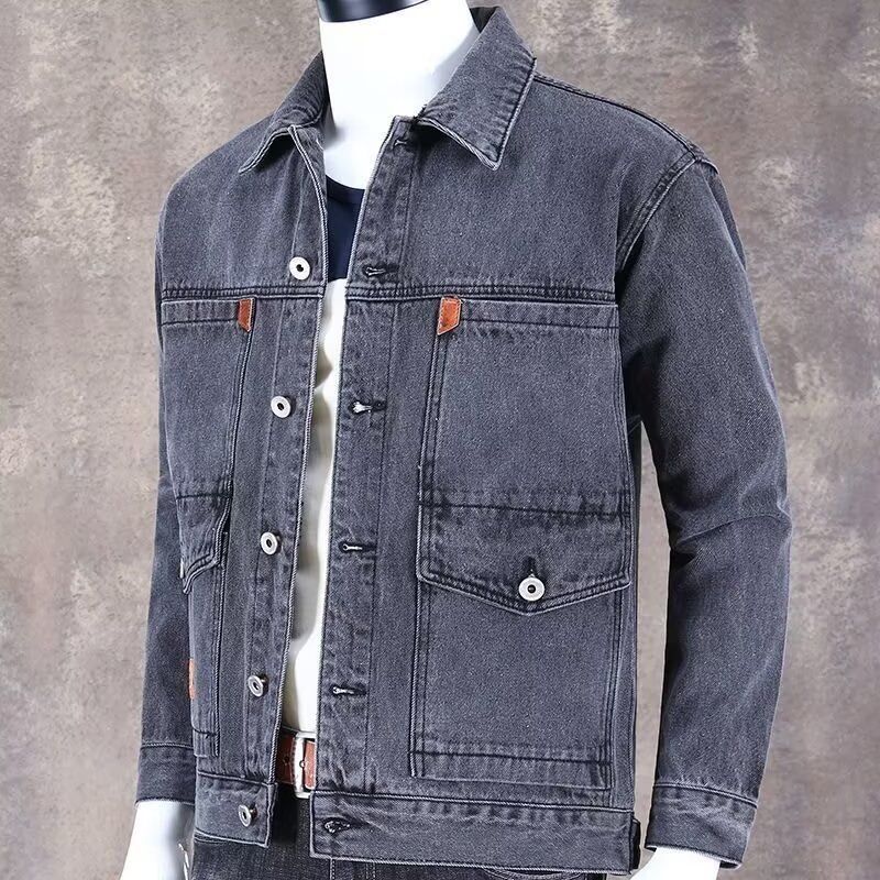 Veste chemise décontractée en jean pour homme - Coton léger, style workwear (noir/bleu clair/bleu foncé, S-5XL)_voghion.com