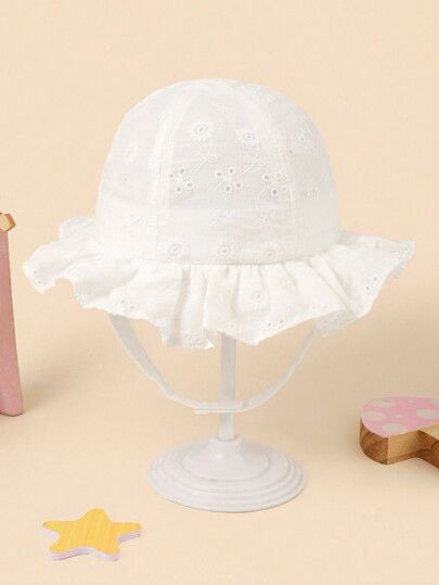 1 Unisex Baby Bucket Hat, Boys Girls Sun Hat, Four Seasons Breathable And Comfortable Simple Solid Color Lace Soft Brim Children's Sun Hat With Chin S_voghion.com