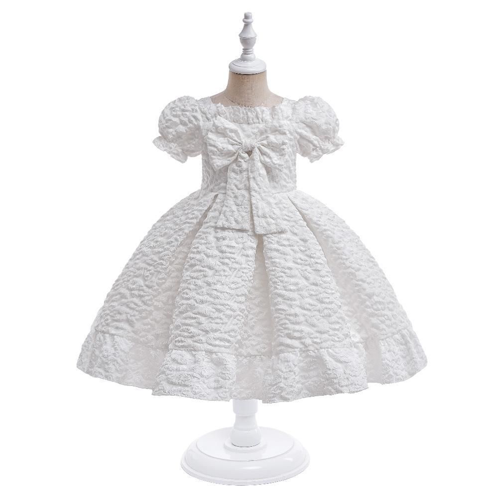 Vêtements pour bébés filles, style Royal, robe de princesse à manches bouffantes avec grand nœud, pour fête d'enfants_voghion.com