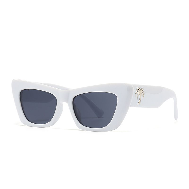 2057 New Fashion Small Frame Punk Men's and Instagram Sunglasses Women's Palm Tree Cat Eyes_voghion.com