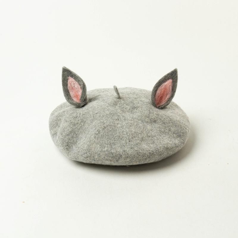 Hot Sale New Winter Women With Cute Ear Pink Beret Painter Cap Vintage Bonnet Gorras Ladies Hat Female Boina_voghion.com