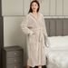 Soft Touch Micro Fleece Hooded Bathrobe Plush Long Spa Robe Absorbent Bathrobe_voghion.com