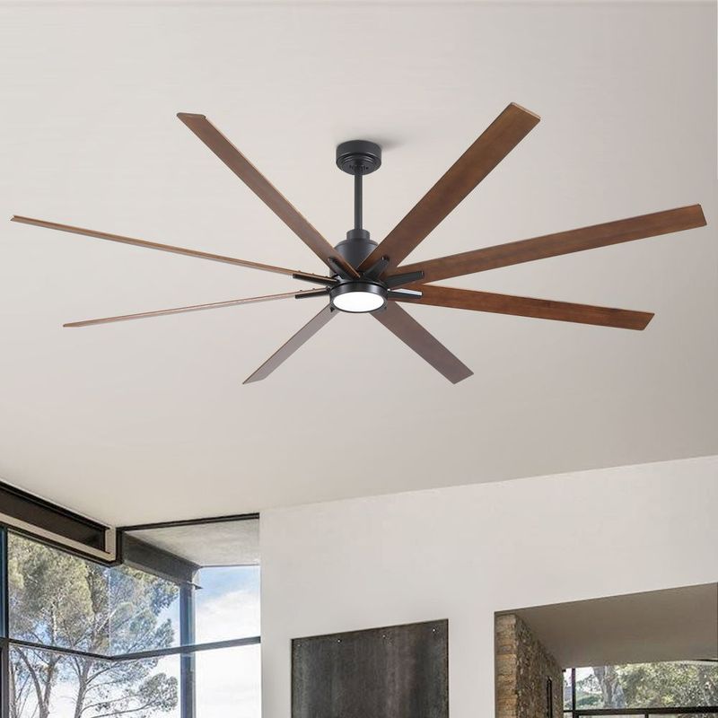 84' Black Lowe Profile Ceiling Fan With Light_voghion.com