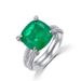 Anello verde smeraldo con atmosfera di lusso leggero Anello indice in argento S925 con smeraldo sintetico intarsiato_voghion.com