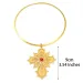 Collane con ciondolo Anniyo Etiope Grande Croce e Girocolli rotondi con strass per donna Colore oro Eritrea Africa_voghion.com