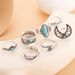 Neu Bohemian Türkis Mond Feder Schlange Set von 7 Ringe_voghion.com