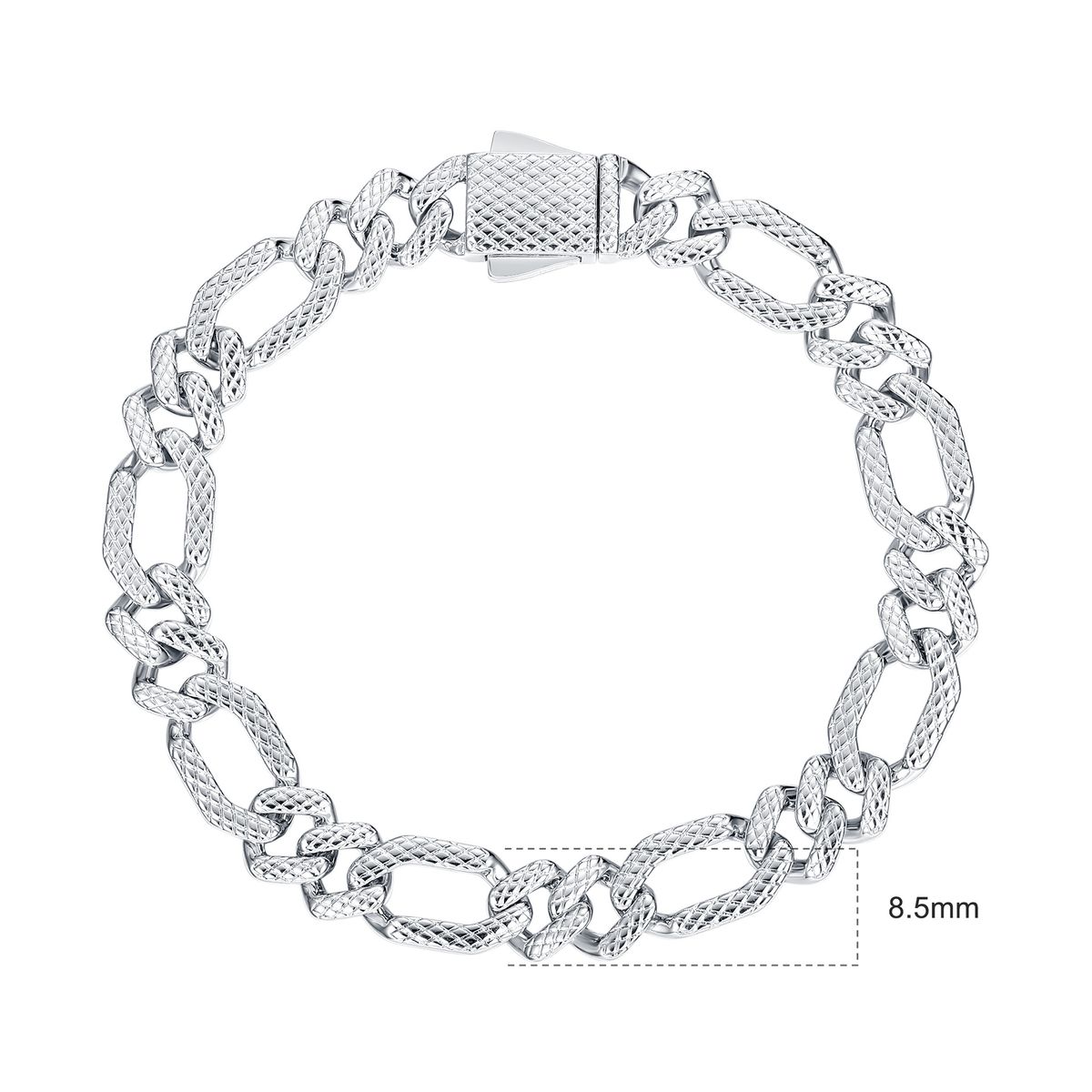 Bracciale a maglie cubane Hip Hop per uomo e donna con zirconi, chiusura a molla resistente, dichiarazione di moda di alta gamma per uno stile alla moda._voghion.com