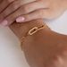 Light Luxury Paperclip Shaped Stainless Steel Simple Copper Inlaid Zircon Infinity Symbol Bracelet For Women_voghion.com