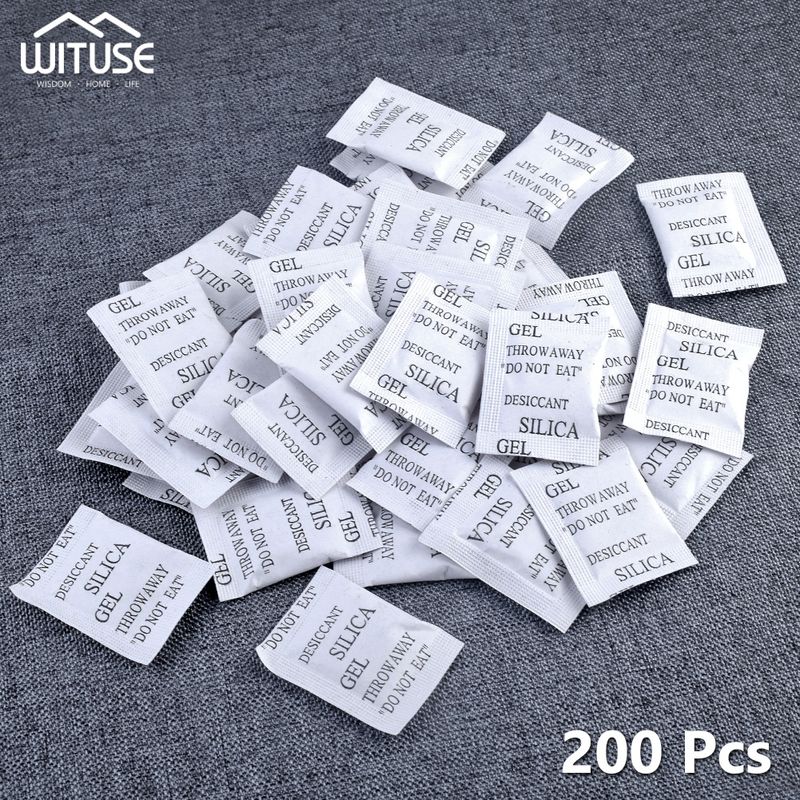 200 Packs DIY Silica Gel Desiccant Absorb Moisture Multipurpose Drying Agent Bags 1g Silica Gel Packs Wholesale Dropship_voghion.com