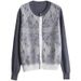 Lange mouwen vestjas voor dames, Europese stijl, herfst dunne ronde hals, kant patchwork, jacquard, losse pasvorm,_voghion.com