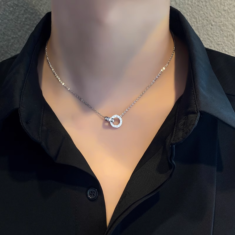 Necklace For Men, Niche Design, Clavicle Chain, Short Style, Light Luxury, High-end Feel, Titanium Steel, Non-fading,_voghion.com