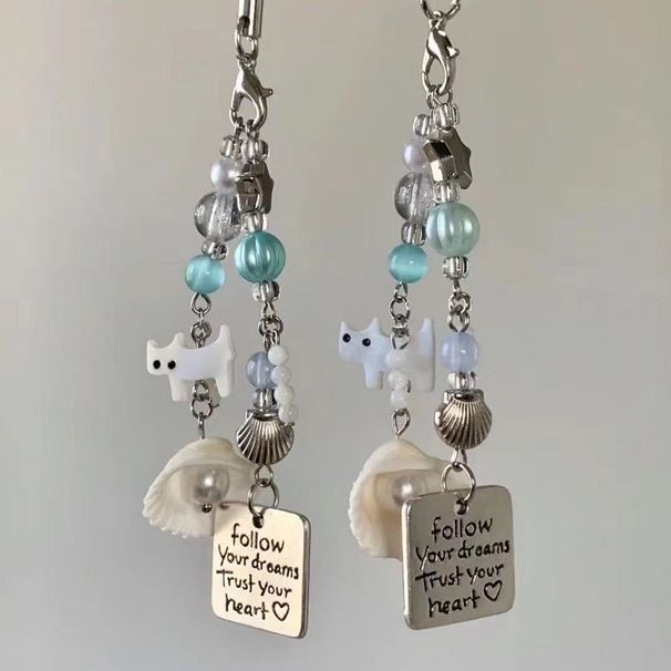 2025 New Fresh Summer Kitten Shell Pendant Cell Phone Keychain Photo Chain Gift_voghion.com