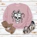 Simple Pullover Crew Neck Top Long Sleeve Bone Print Loose Sweatshirt_voghion.com