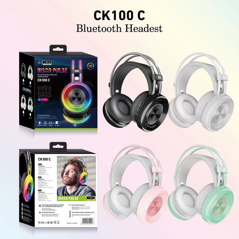 Yeni CK100C Baş Üstü Bluetooth RGB Işık Bilgisayara Özel Oyun Kulaklıkları_voghion.com