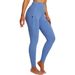 Women's Tight Pants With Zipper Pocket Riding Suit High Waist Tummy Control Half Silicone Equestrian_voghion.com
