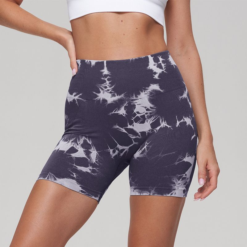 Tie-Dye Seamless High Elastic Yoga For Women, Moisture-Wicking, Quick-Drying, High-Waist, Tummy Control, Peach Hip Lift,_voghion.com