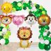 Set di palloncini in foil a forma di animali della giungla: leone, leopardo, elefante, zebra, scimmia, giraffa per decorazioni di compleanno e feste._voghion.com