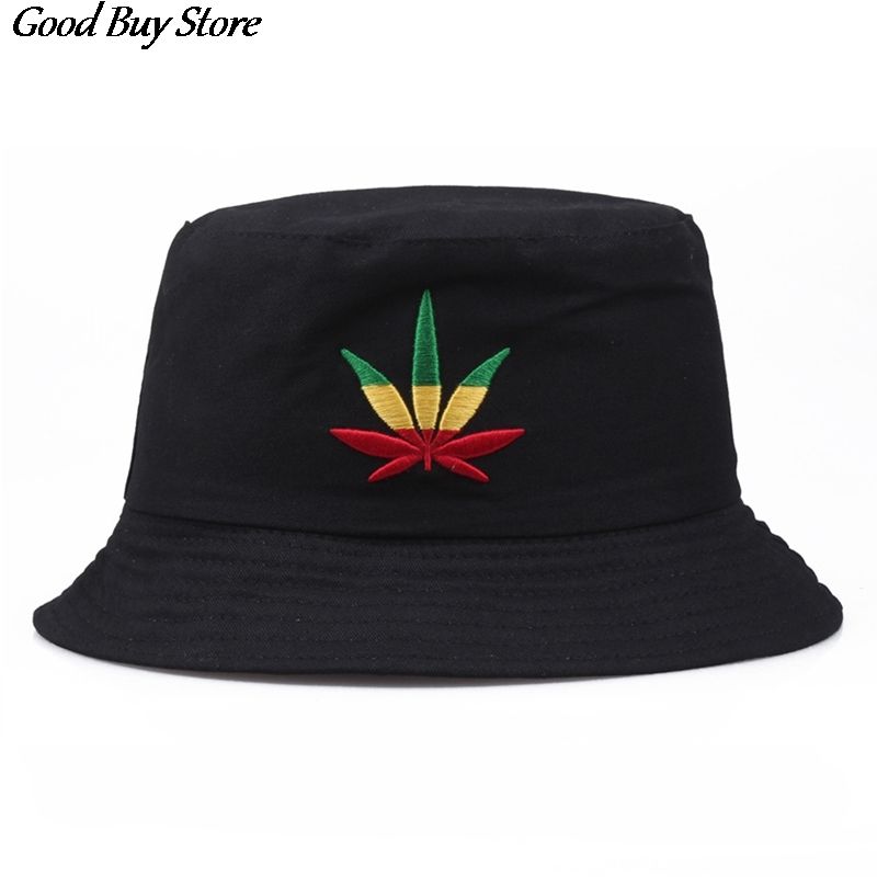 Chapeau bob unisexe en coton avec motif feuille d'érable, style hip-hop, pêcheur, broderie, été, cyclisme_voghion.com