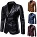 Herbst und Winter neue schlanke und vielseitige PU-Kleinanzug-Herren-Revers-Lederjacke für Herren_voghion.com