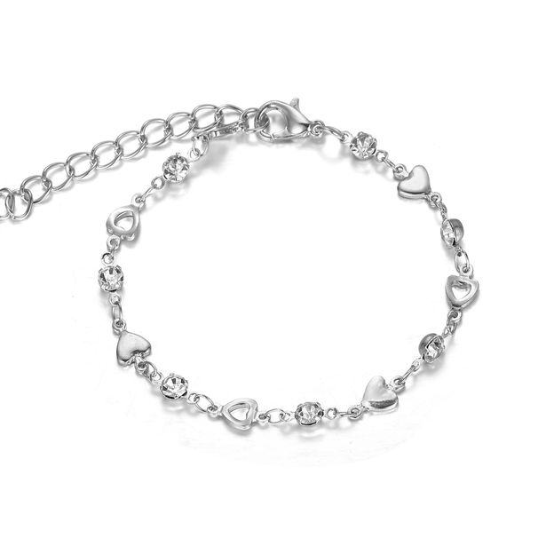 Unisex Gioielli Moda amore intarsiato zircone Bracciale ragazza ins semplice nicchia design Bracciale a forma di cuore cavo_voghion.com