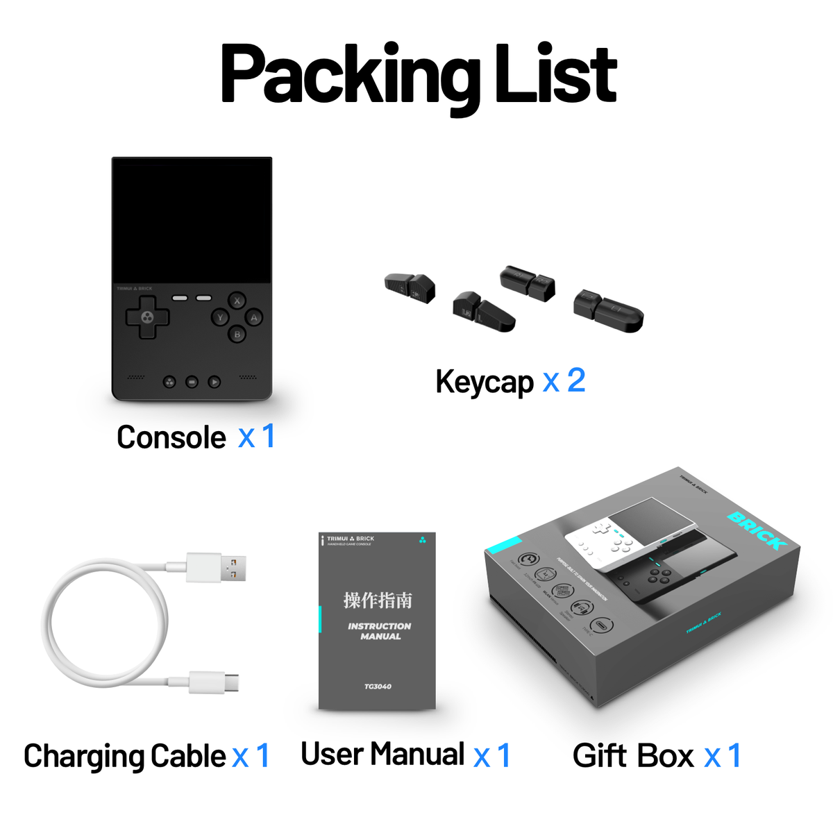 AMPOWN Trimui BRICK Console per videogiochi retrò portatili con schermo IPS da 3,2'', emulatore di sistema Linux_voghion.com