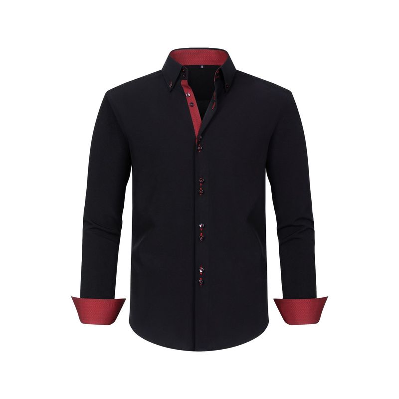 Camicia elastica non stirabile da uomo CT a maniche lunghe di alta qualità, modello 2025_voghion.com