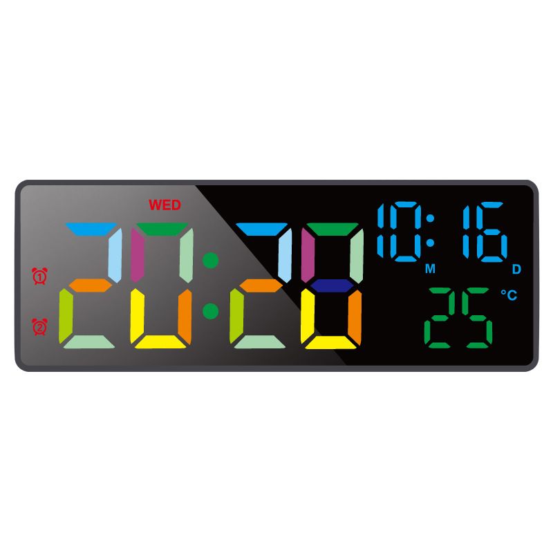 Digitaler Temperaturspiegel, LED-Batterie, Plug-in, Dual-Use-Ewiger Kalender, Multifunktions-Wecker_voghion.com
