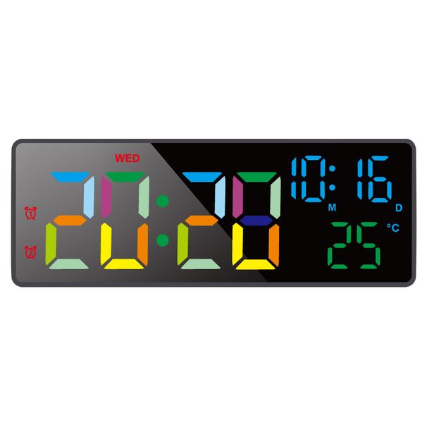 Digitaler Temperaturspiegel, LED-Batterie, Plug-in, Dual-Use-Ewiger Kalender, Multifunktions-Wecker_voghion.com