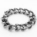 Pulseira criativa com caveira de duas fileiras em liga de zinco, estilo rock punk, cabeça de fantasma, joia e anel_voghion.com