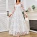 Women's Clothing Long Sleeved One Shoulder Bridal Wedding Dress Dress Long Skirt_voghion.com