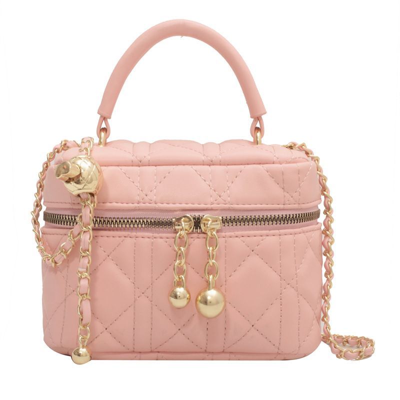 Borse firmate da donna in saldo - Borsa a tracolla con patta quadrata e tracolla a catena, modello Dia Grid_voghion.com