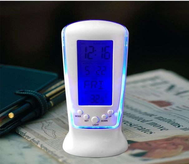 510 Mini small alarm clock LED luminous music alarm mute lazy electronic clock with temperature alarm clock_voghion.com