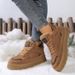Damen-Wintersneaker mit Plüschfutter, dicker Gummisohle, niedrigem Absatz, rutschfester Passform, bequeme Stiefel mit runder Zehenpartie._voghion.com