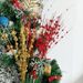 Christmas decoration gold powder Berry ball bundle artificial glitter stem ornament 12 fork string bead stick glitter stick flower Rattan_voghion.com