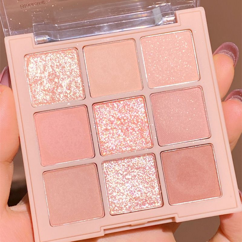 Lepotna nega Vodoodporna 9 paleta barv Diamond Matte Bleščeča Nude senčila za oči Dolgo obstojna pigmenta za oči_voghion.com