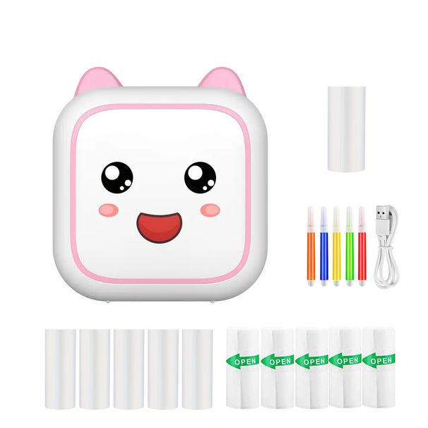 Mini fototiskárna, přenosná termální tiskárna štítků, tiskárna samolepek bez inkoustu, bezdrátová tiskárna na telefon, malá kapesní tiskárna pro domácnost, kancelář, pracovnu_voghion.com