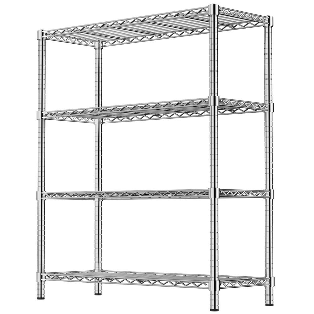 36' 4-Tier Chrome Wire Shelf - 350LBS Per Shelf, Heavy Duty Steel Storage Rack (36'W X 14'D X 54'H), Rust-Resistant For Kitchen/Laundry/Garage_voghion.com