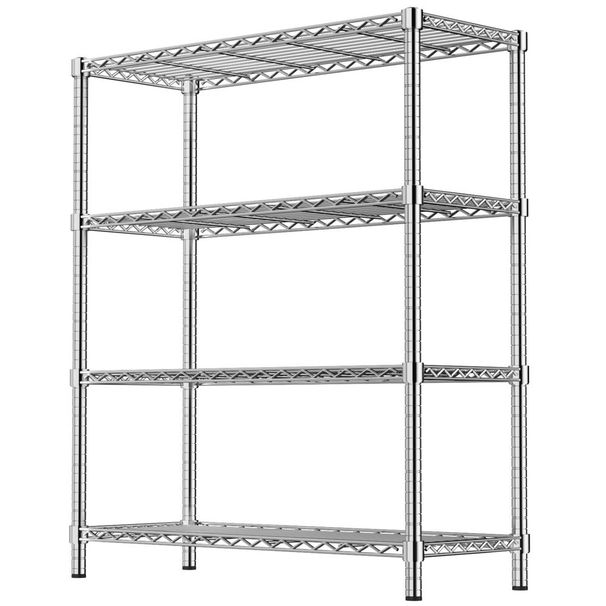 36' 4-Tier Chrome Wire Shelf - 350LBS Per Shelf, Heavy Duty Steel Storage Rack (36'W X 14'D X 54'H), Rust-Resistant For Kitchen/Laundry/Garage_voghion.com