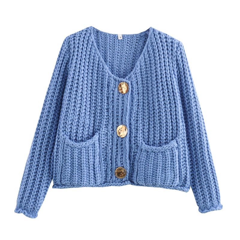 2024 Herbst/Winter Neue Damen Street Fashion Grobnadel Kurze Strickjacke Mantel w063 6004_voghion.com