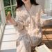 Autumn And Winter New Shu Cotton Lint Thickened Cardigan Pajamas Loungewear Set_voghion.com