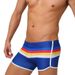 UXH Herren-Badehose mit buntem Streifenmuster, modische Boxershorts mit viereckigem Rand und Cup, Bademode für Männer_voghion.com