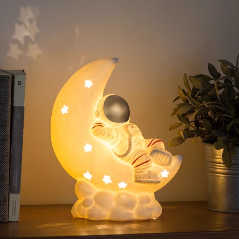 Nachtlicht Astronaut Planet Atmosphäre Ornament Leuchtende Dekoration Mondlampe Schlafzimmer Nachttisch Geschenk Souvenir_voghion.com