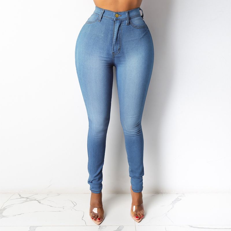 Ženska oblačila Ozke hlače iz jeansa z visokim pasom Slim Fit_voghion.com