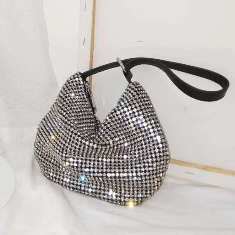 Bolsa de mão Dia com design vintage de cristal, bolsa clutch para festa de casamento, bolsa de ombro com strass_voghion.com