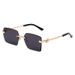 Unisex Ka home metal anticurved lens sunglasses polygon rimless cut edge sunglasses fashion men's and women's glasses_voghion.com