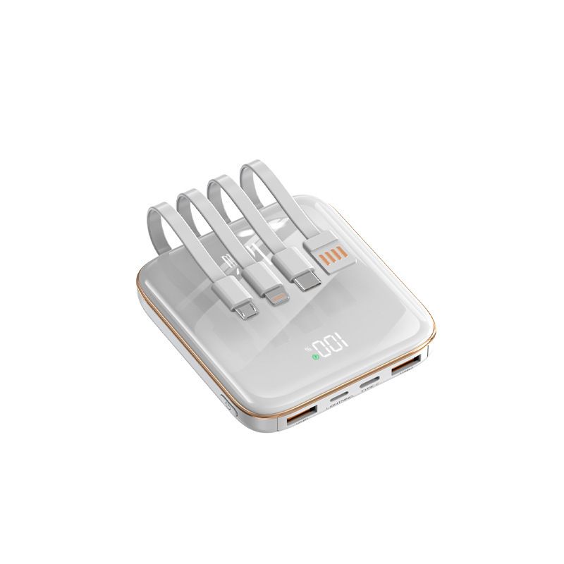 20000mAh Power Bank With Built-in Cables, 22.5W Fast Charging Portable Charger, Mini External Battery Pack For IPhone Samsung Android_voghion.com