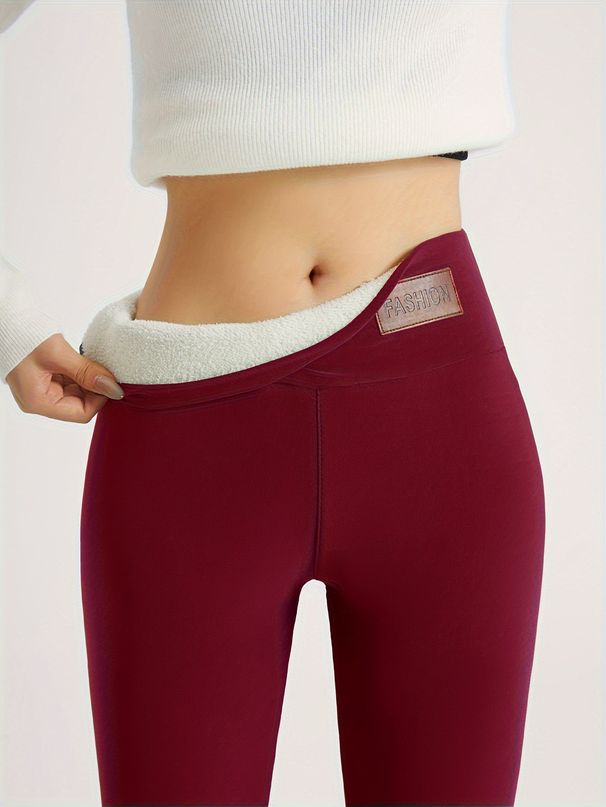 Women's High-Waisted Fleece-Lined Leggings – Thermal Winter Tights With Ultra-Stretch, Soft Brushed Interior For Yoga, Running & Casual Wear_voghion.com