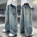 LQ6538 Blau Denim Prinzessin Hosen Grundlegende Stil Neue kinder Verschiedene Europäischen Und Amerikanischen Jeans_voghion.com