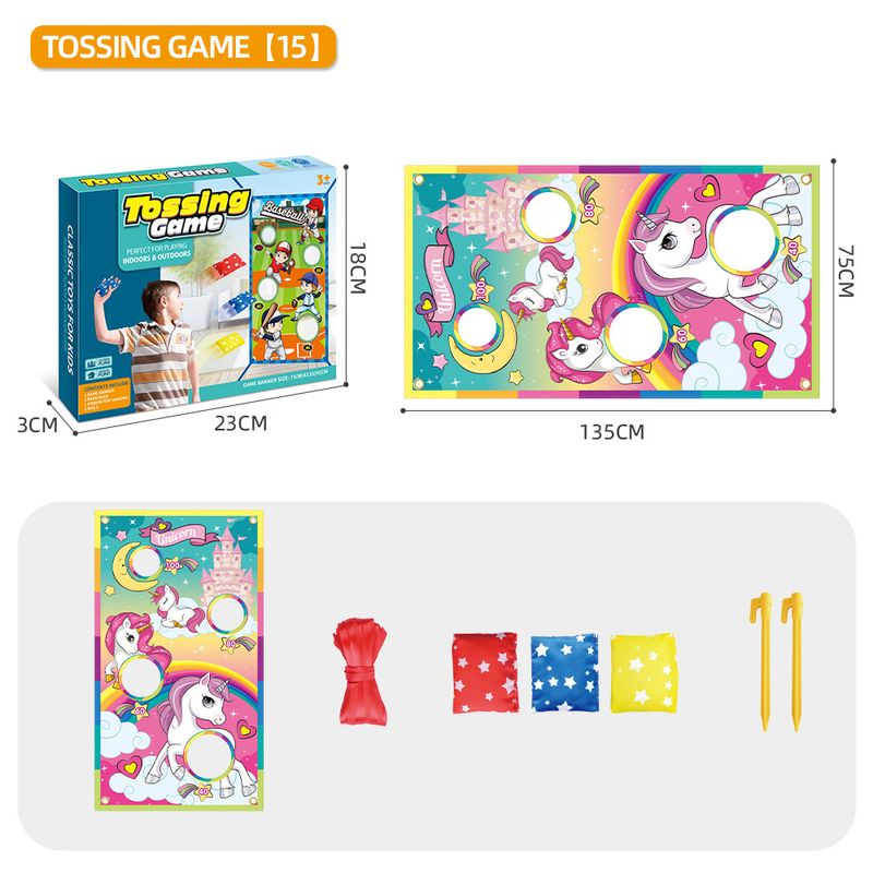 Familie handgemaakt ouder-kind interactief spel speelgoed gooien zandzak doel gooien_voghion.com